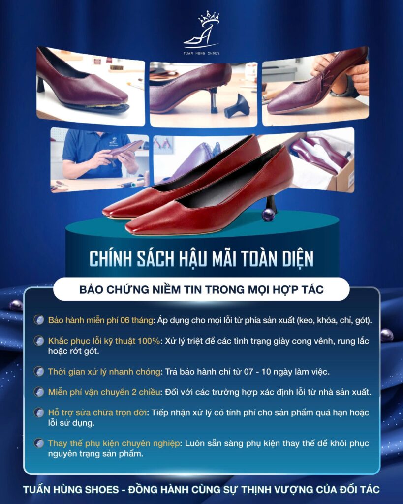 CHÍNH SÁCH BẢO HÀNH TOÀN DIỆN: CAM KẾT GIÁ TRỊ BỀN VỮNG TỪ XƯỞNG SẢN XUẤT GIÀY NỮ UY TÍN 2 xuong-san-xuat-giay-nu-uy-tin