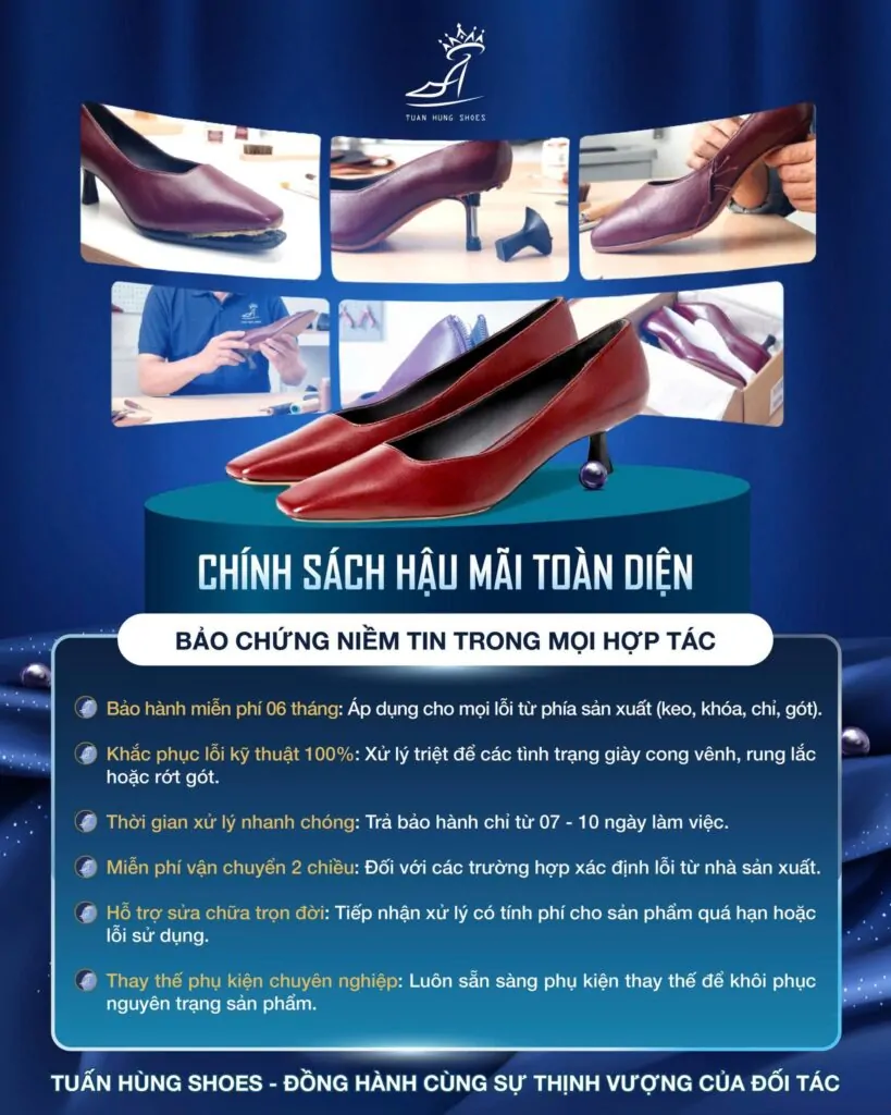 CHÍNH SÁCH BẢO HÀNH TOÀN DIỆN: CAM KẾT GIÁ TRỊ BỀN VỮNG TỪ XƯỞNG SẢN XUẤT GIÀY NỮ UY TÍN 2 xuong-san-xuat-giay-nu-uy-tin